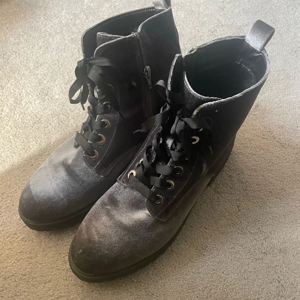 Velvet combat boots size 8.5